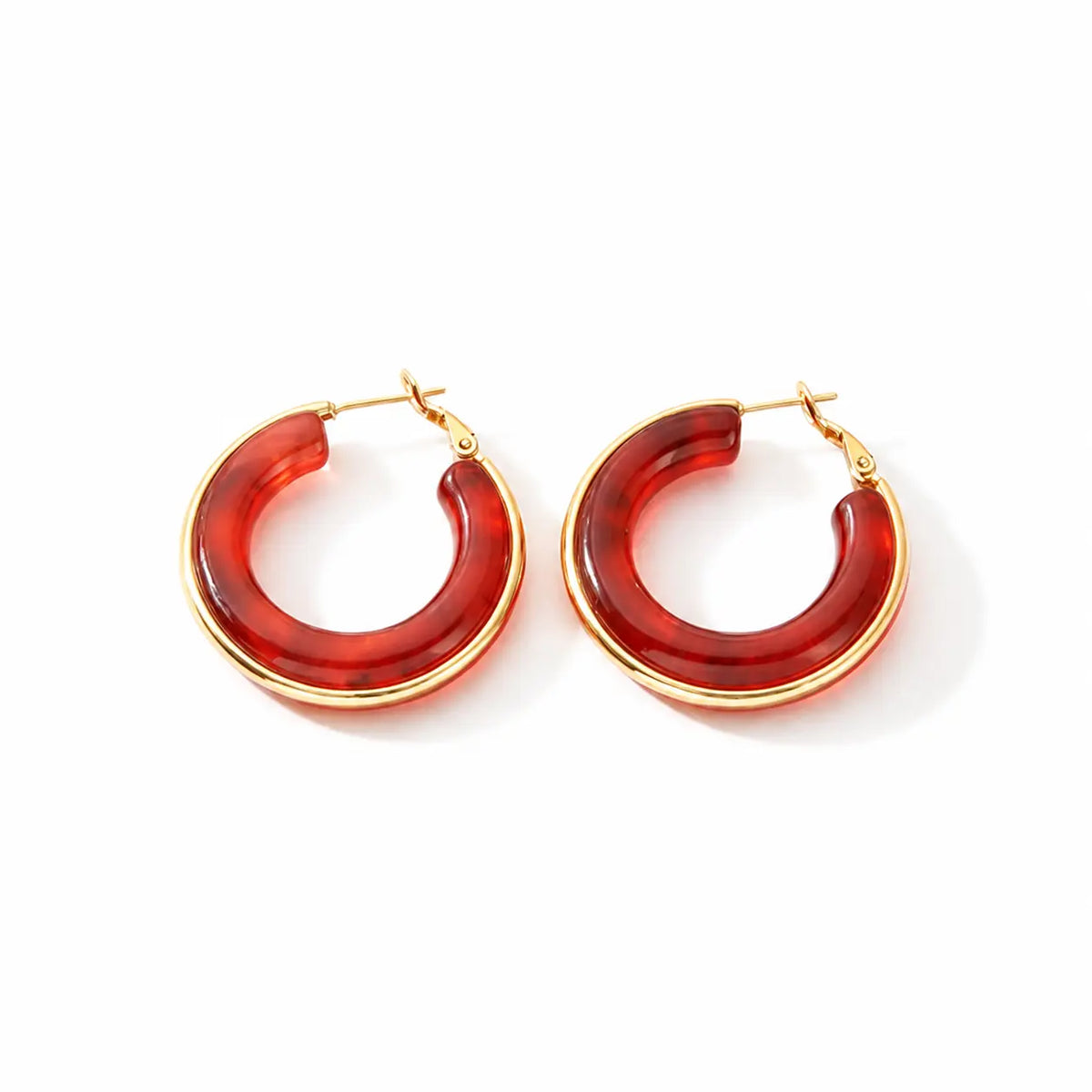 Crimson Aura Hoop Earrings