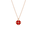 Detachable Double‑Sided Heart Clover Pendant Necklace