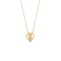 Interlocking Double‑R Pavé Zircon Pendant Necklace