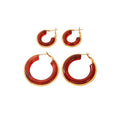 Crimson Aura Hoop Earrings