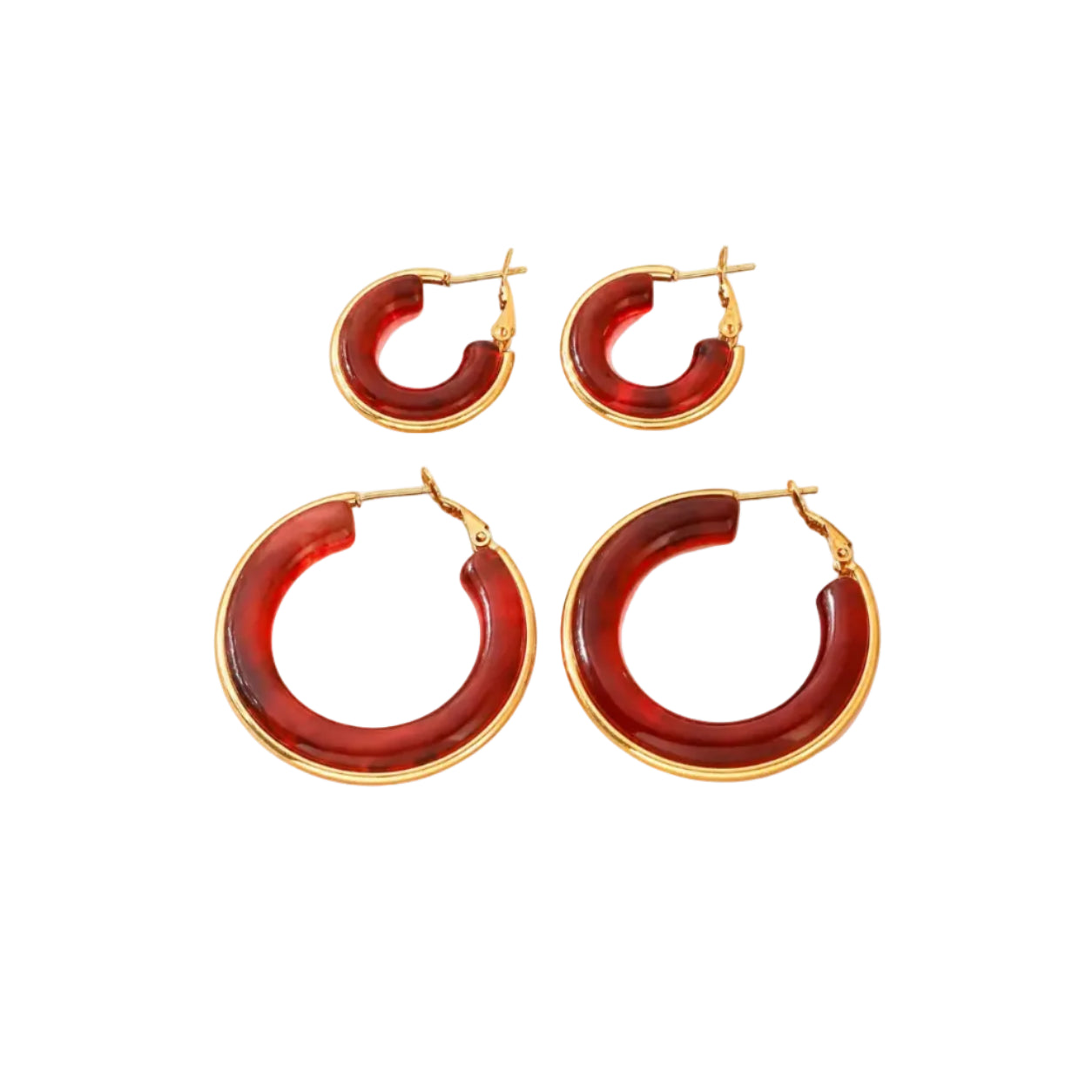 Crimson Aura Hoop Earrings