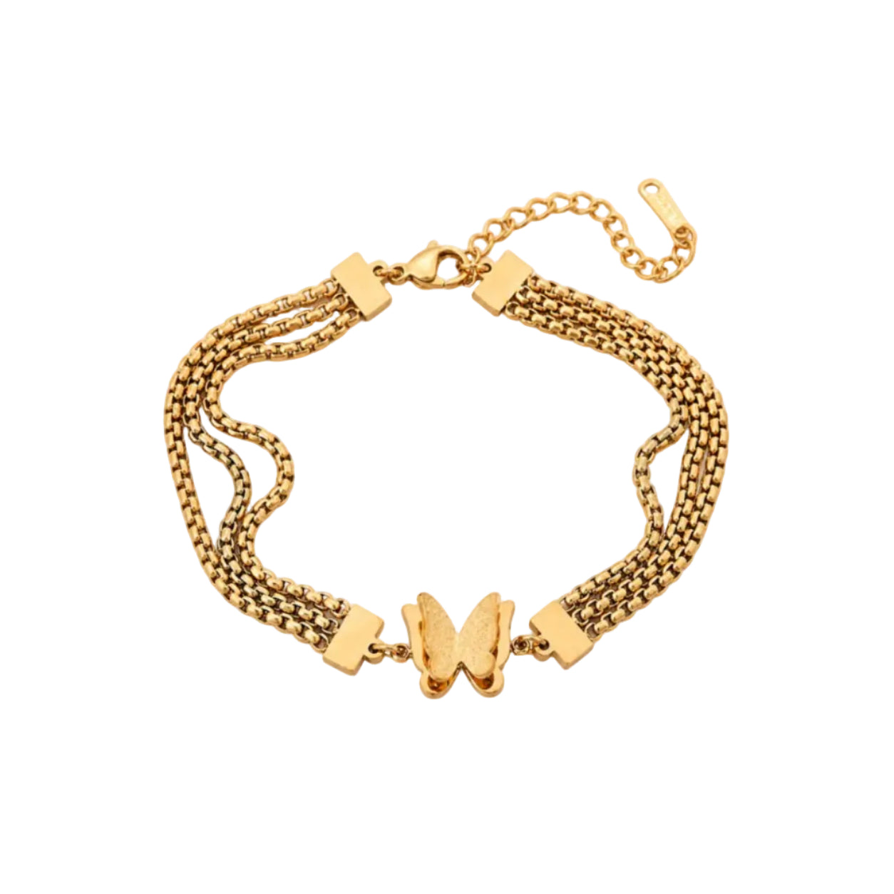 Mariposa‑Triple Chain Butterfly Bracelet