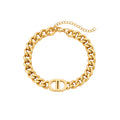 Dual‑Sigil Curb Chain Bracelet