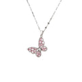 Rectangle‑Cut Zircon Butterfly Pendant Necklace