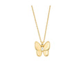 Cat‑Eye Stone Smooth Butterfly Pendant Necklace