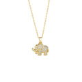 Elowen‑Pavé Crystal Elephant Pendant Necklace