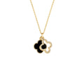 Umbra‑Lumen Twin Clover Amulet Necklace
