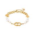 Mila‑Clover Pearl Bracelet