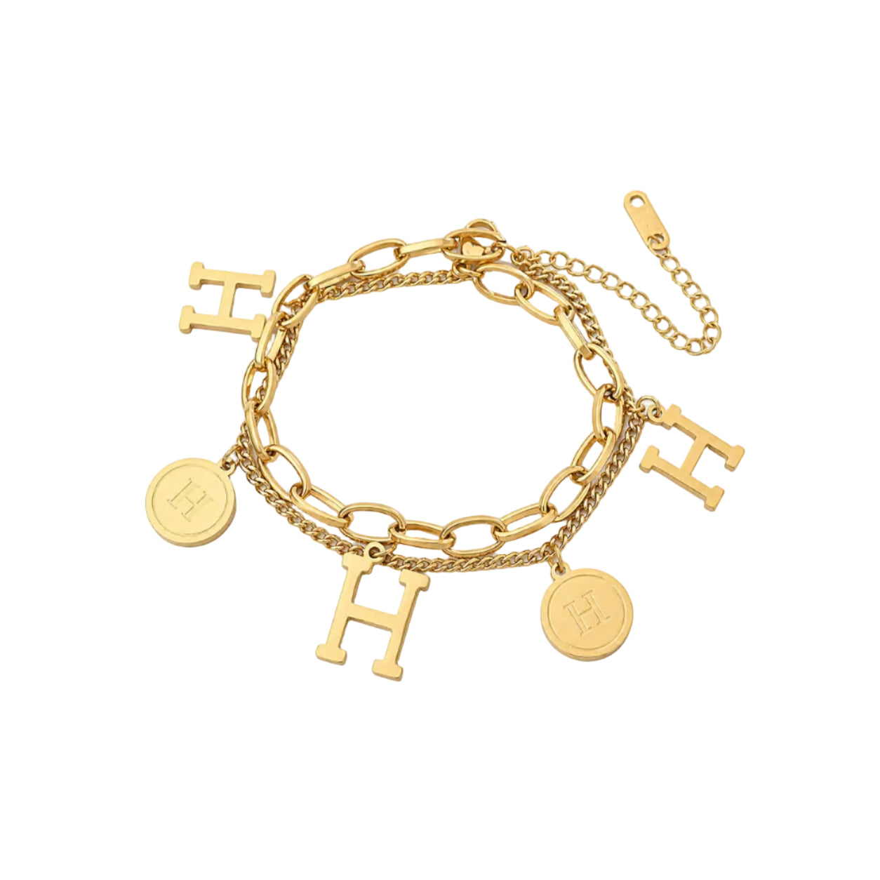 Hadley‑Dual Layer H Charm Bracelet