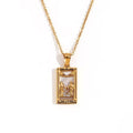 The Celeste Lovers Tarot Pendant Necklace(Gold)