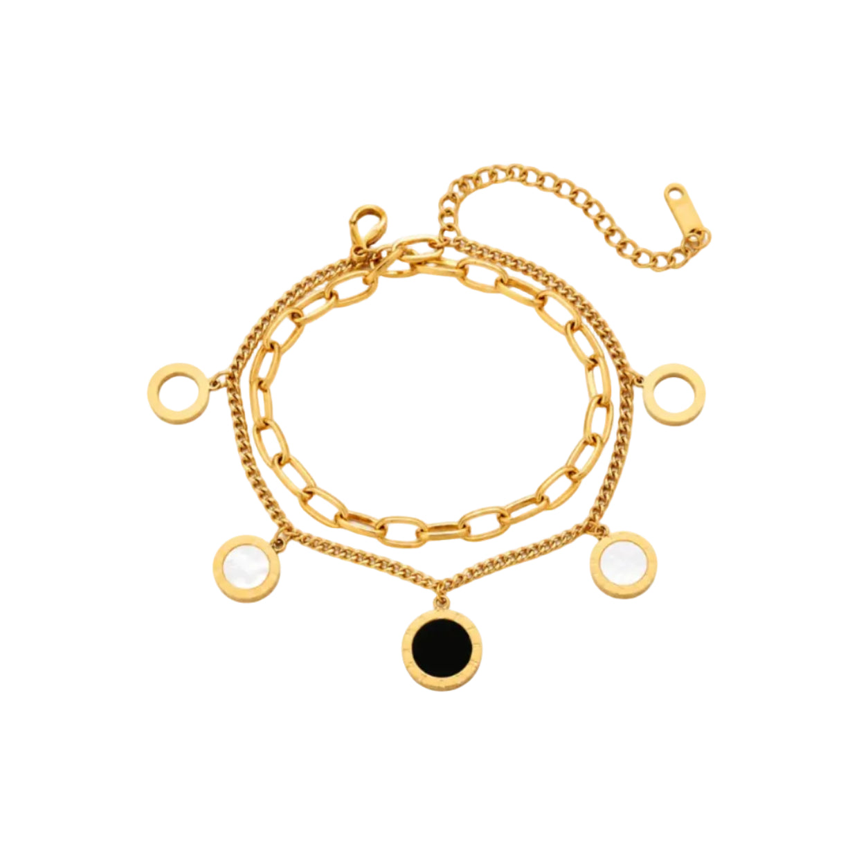 Chronos‑Orbis Dual‑Charm Bracelet