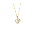 Intertwined Double‑Heart Pendant Necklace With Round Zircon