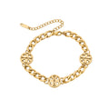 Briar‑Curb Chain Hollow Disc Bracelet