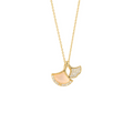 Mother‑of‑Pearl Ginkgo Leaf Zircon Necklace