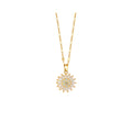 Full‑Pavé Center Marquise‑Zircon Sunflower Pendant Necklace
