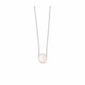 Perlona‑Single Pearl Floating Pendant Necklace(Silver)– Creator Collab