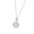 Mother‑of‑Pearl Star‑Moon Planet Pendant Necklace(Silver)