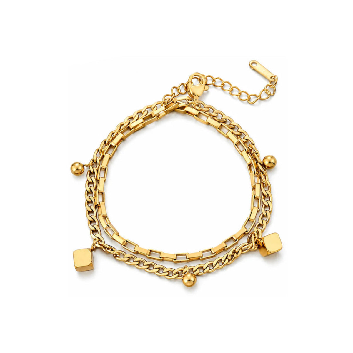 Cubus‑Sphere Dual‑Layer Bracelet