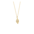 Pavé‑Crystal Leaf Pendant Necklace