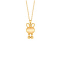 Opal‑Inlaid Bunny Bell Pendant Necklace