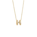 Pavé‑Zircon 3D Letter‑H Pendant Necklace